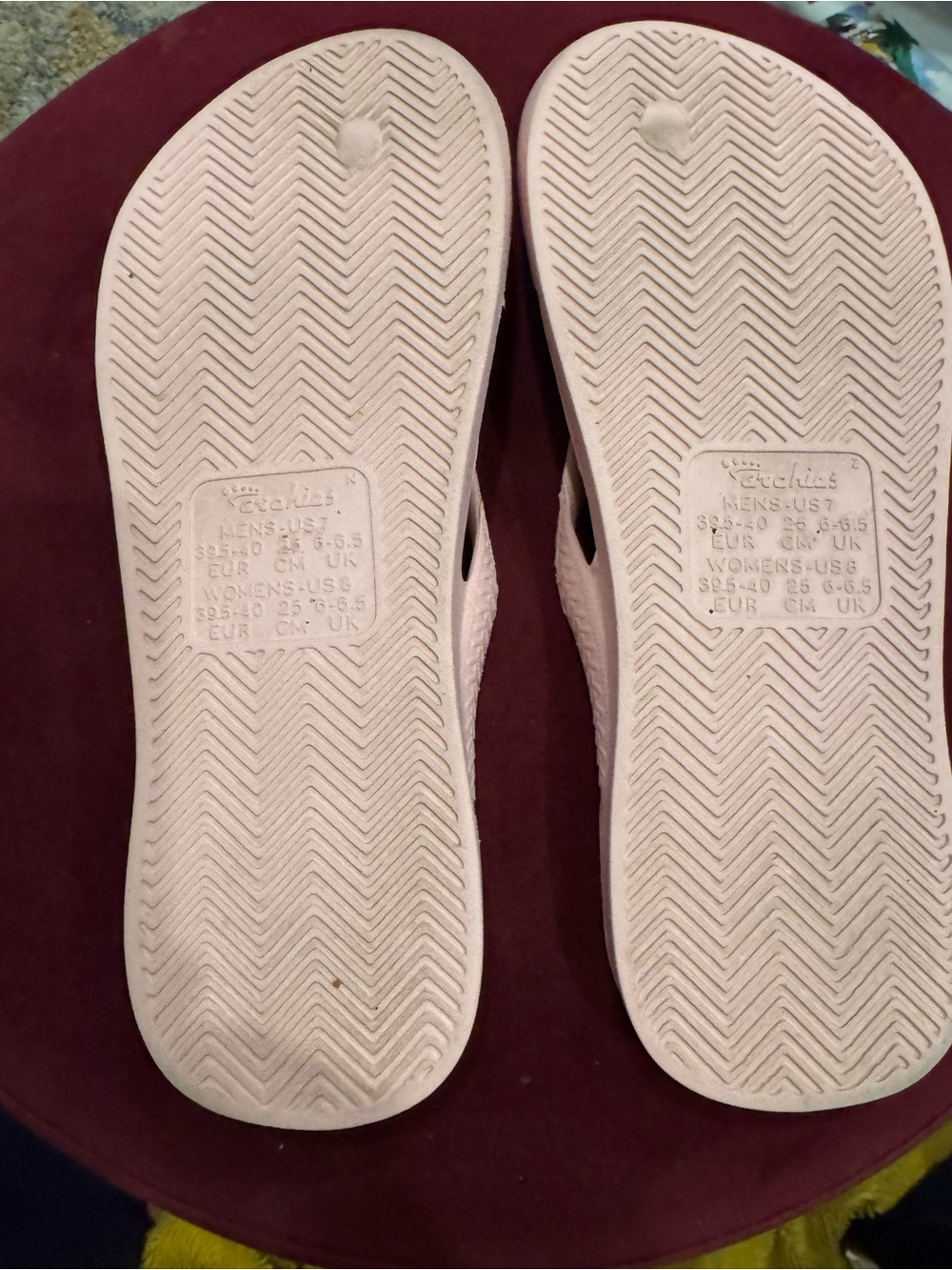 Women’s Light Pink Flip Flop Sandals - Picture 2 of 4
